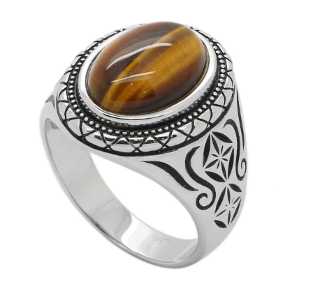 Las Rozas – Äkta 925 Sterling Silverring med Tigeröga