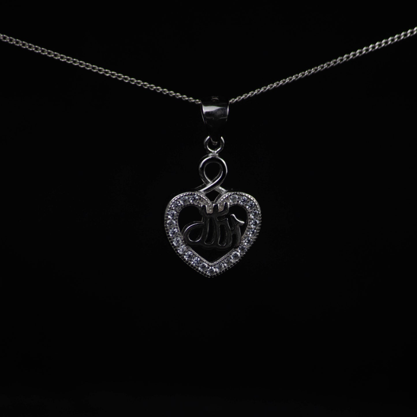 Allah Hjärta Berlock – Sterling Silver 925 med Zirkon