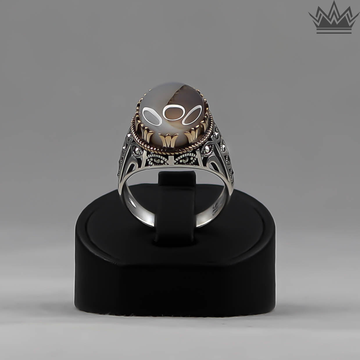 Vitbrun – Äkta 925 Sterling Silver Ring