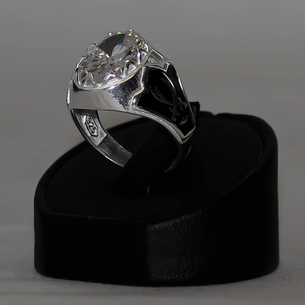 Ring with Large Zircon in Genuine 925 Sterling Silver – ROYAL SILVER