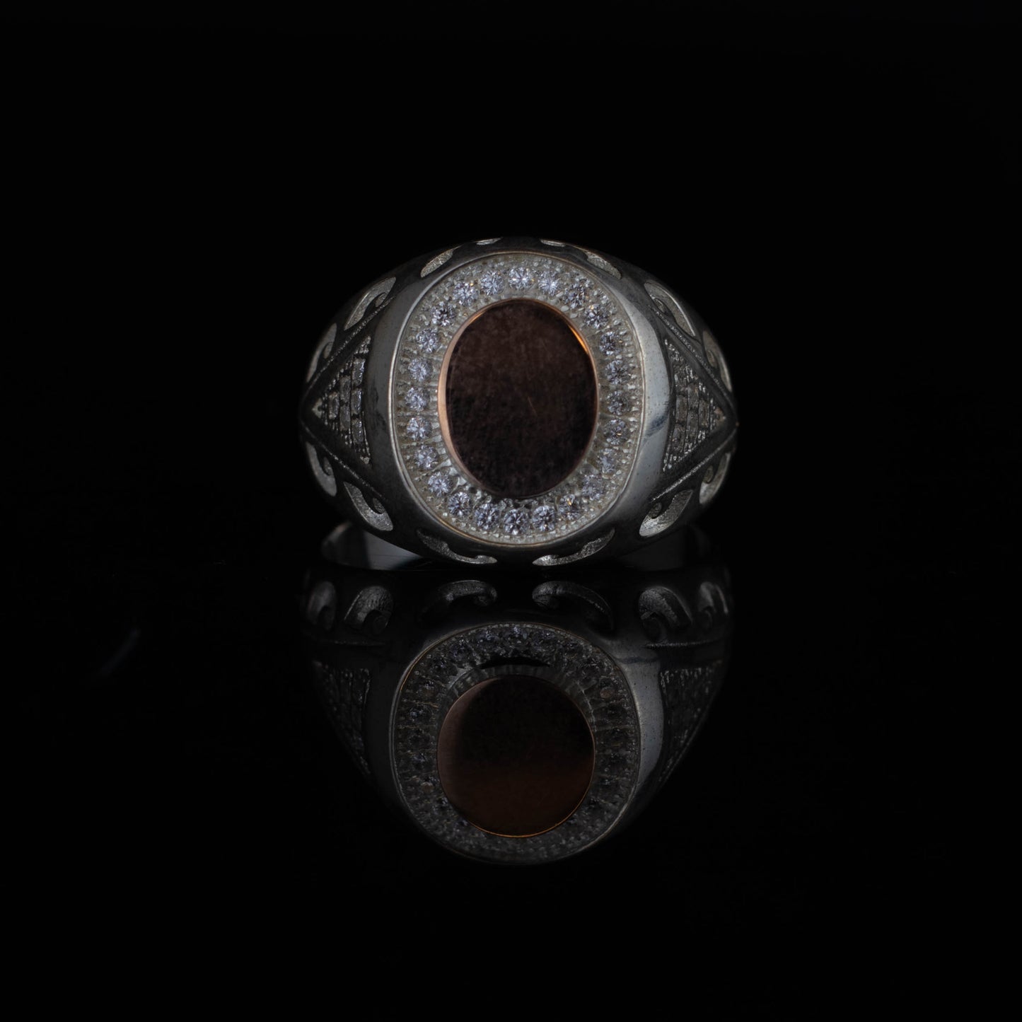 Rose – Ring in 925 Sterling Silver with Rose Plating and Zircons