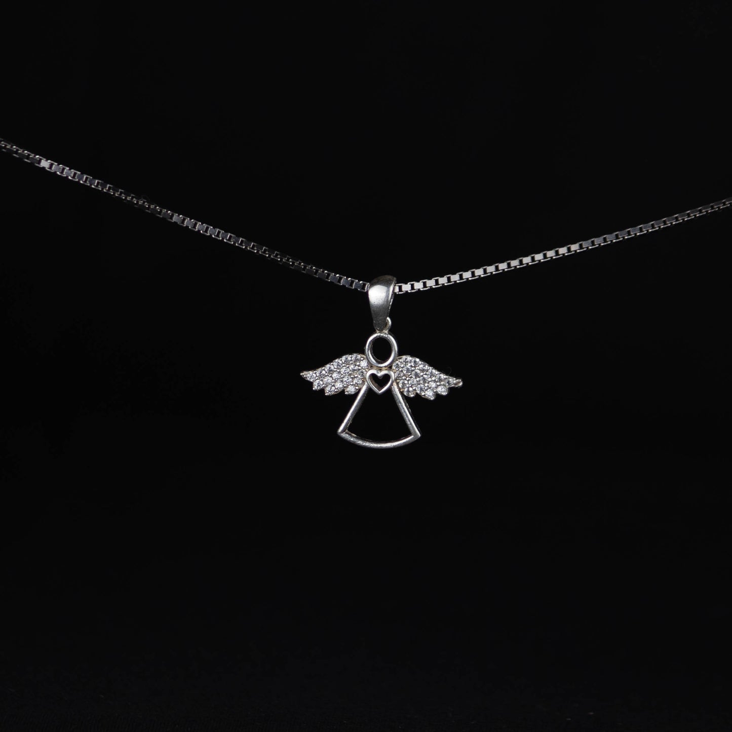 Angel – Charm in 925 Sterling Silver with Zircon