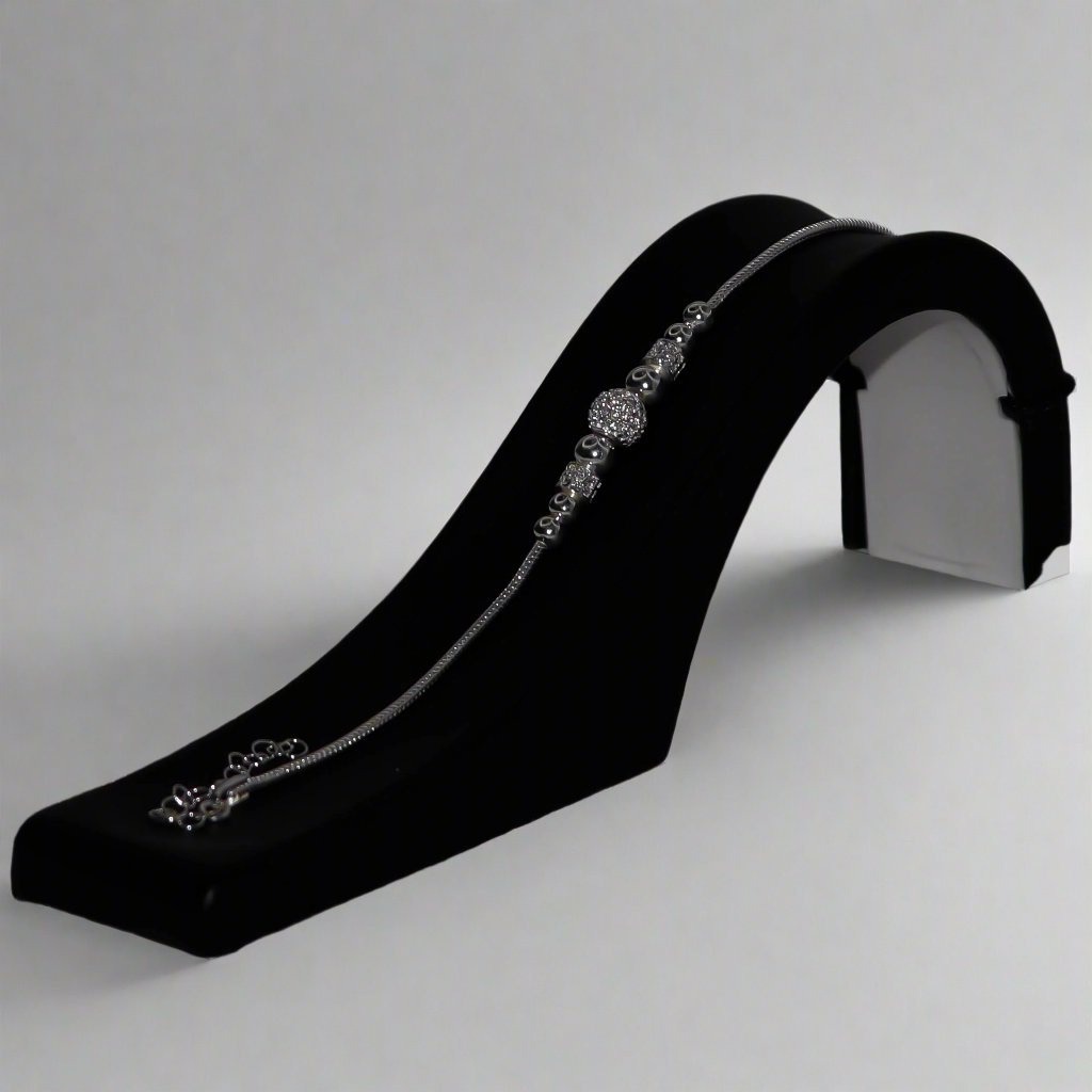 Armband – Äkta 925 Sterling Silver med Zirkonstenar, Justerbar Storlek 17-20 cm