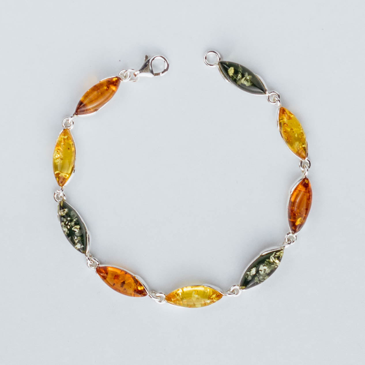 Amber Breeze Bracelet in 925 Sterling Silver with Amber