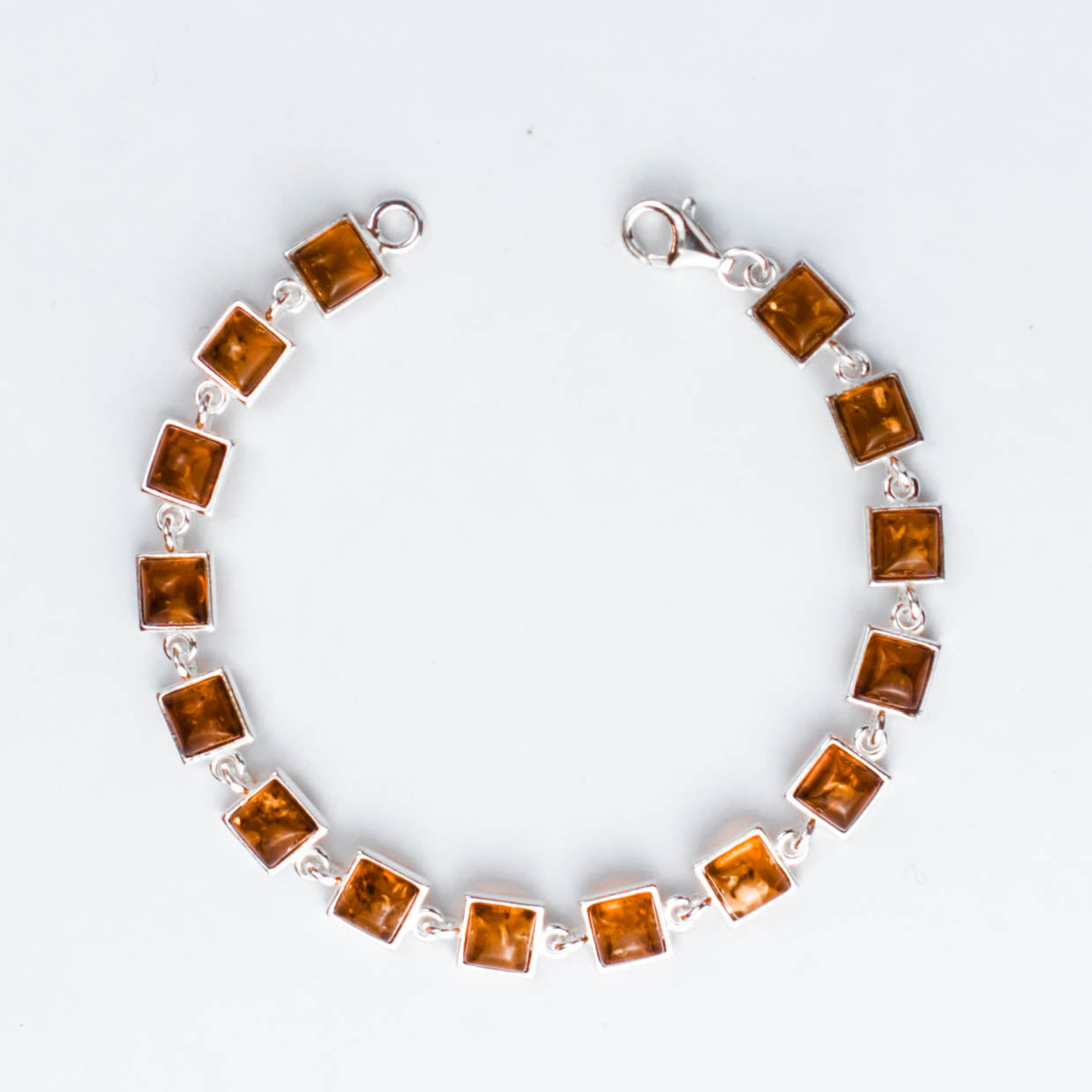 Amber Crown Bracelet in 925 Sterling Silver with Amber