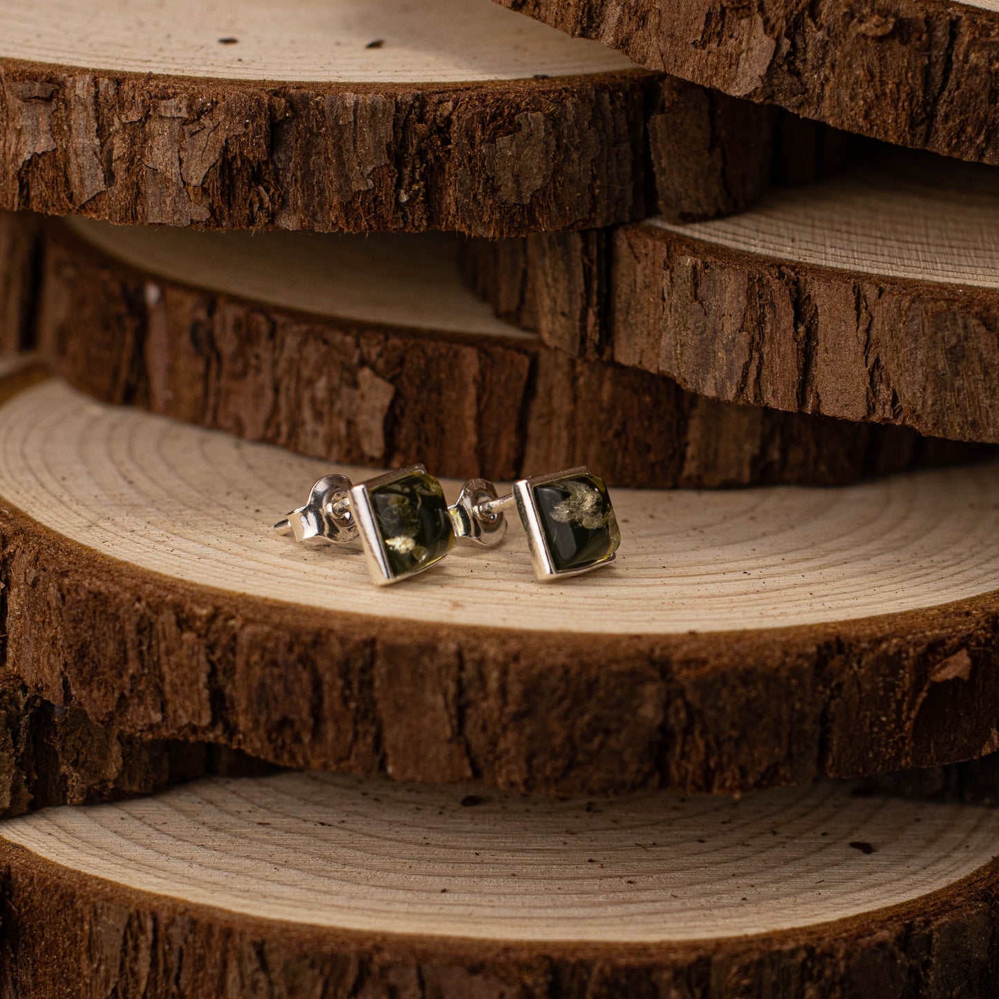 Sparkle Ring in 925 Sterling Silver with Amber