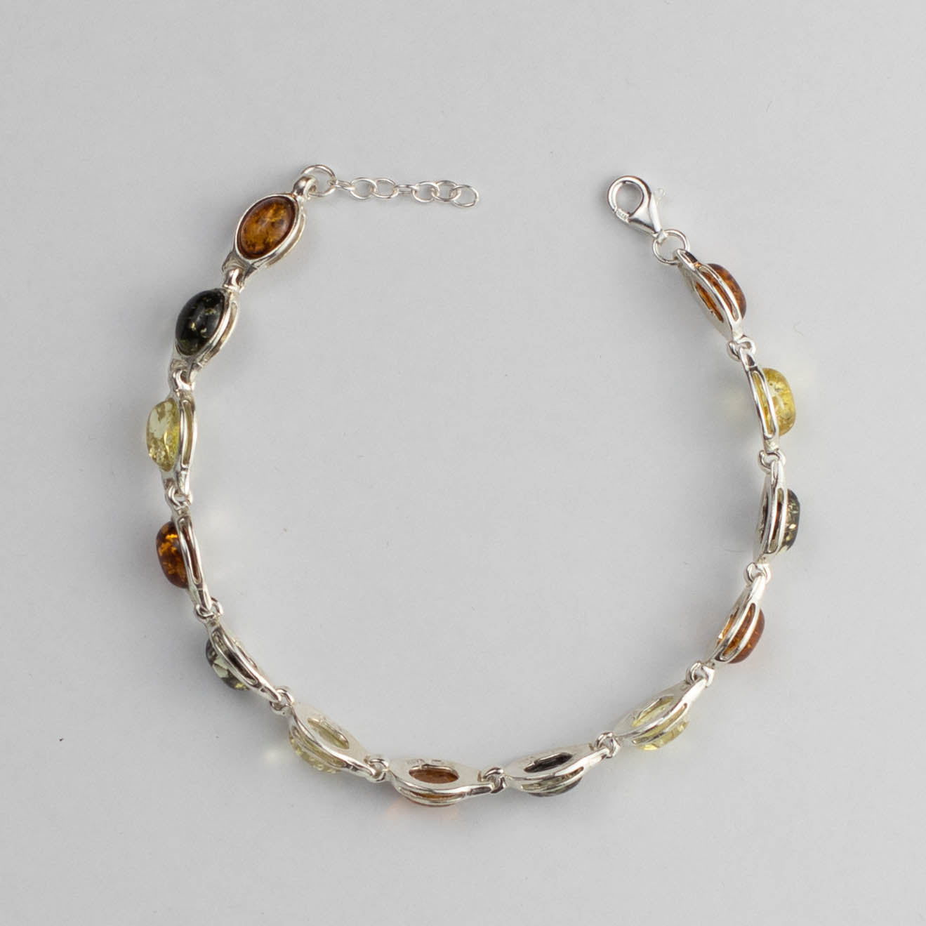 Glowwave Bracelet in 925 Sterling Silver with Amber