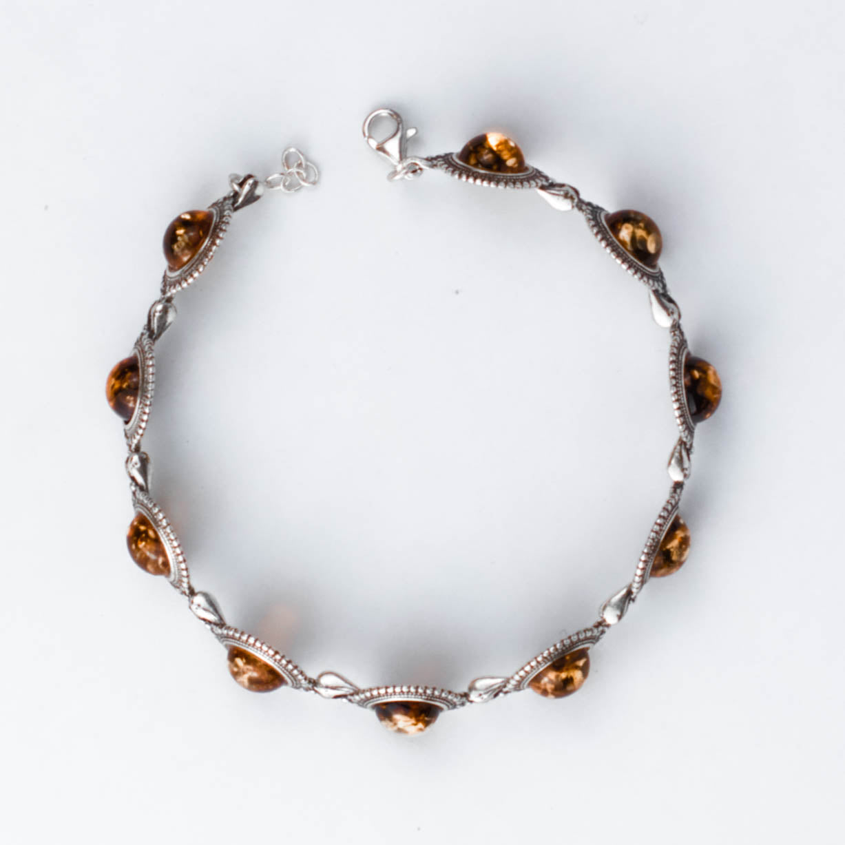 Molten Bracelet in 925 Sterling Silver with Amber