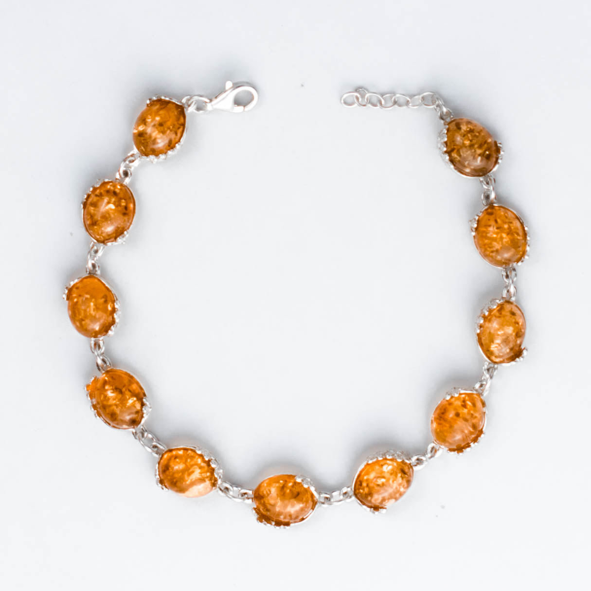 Golden Ray Bracelet in 925 Sterling Silver with Amber