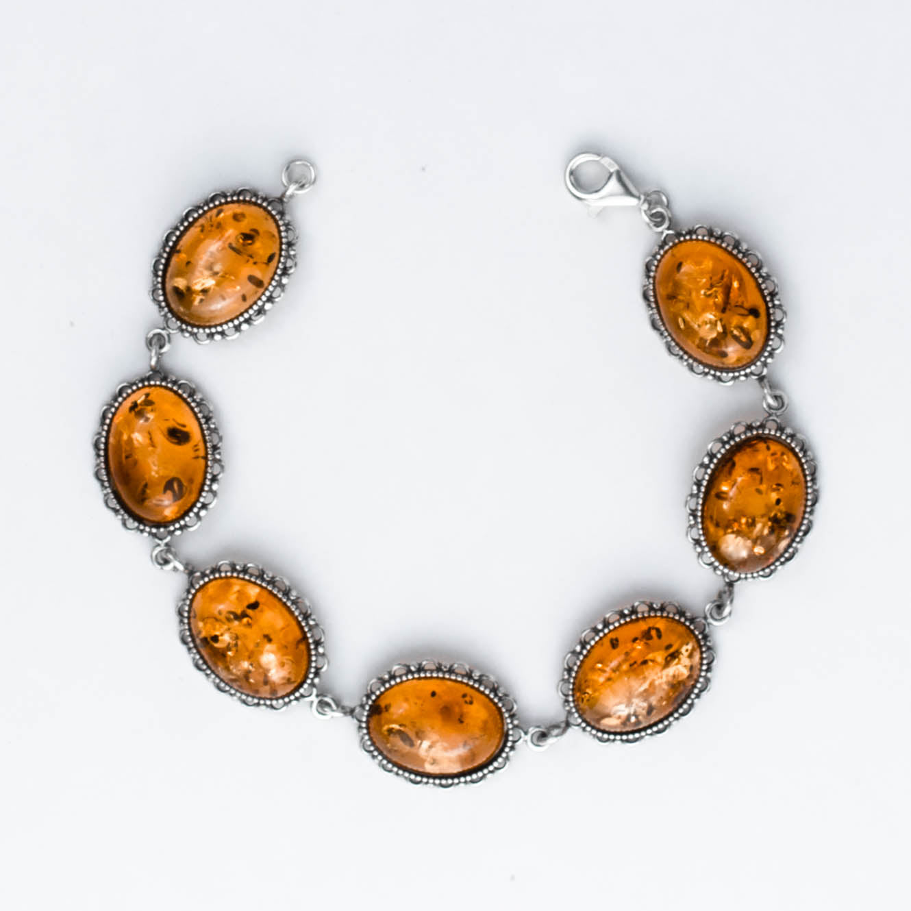 Sunbeam Bracelet in 925 Sterling Silver with Amber