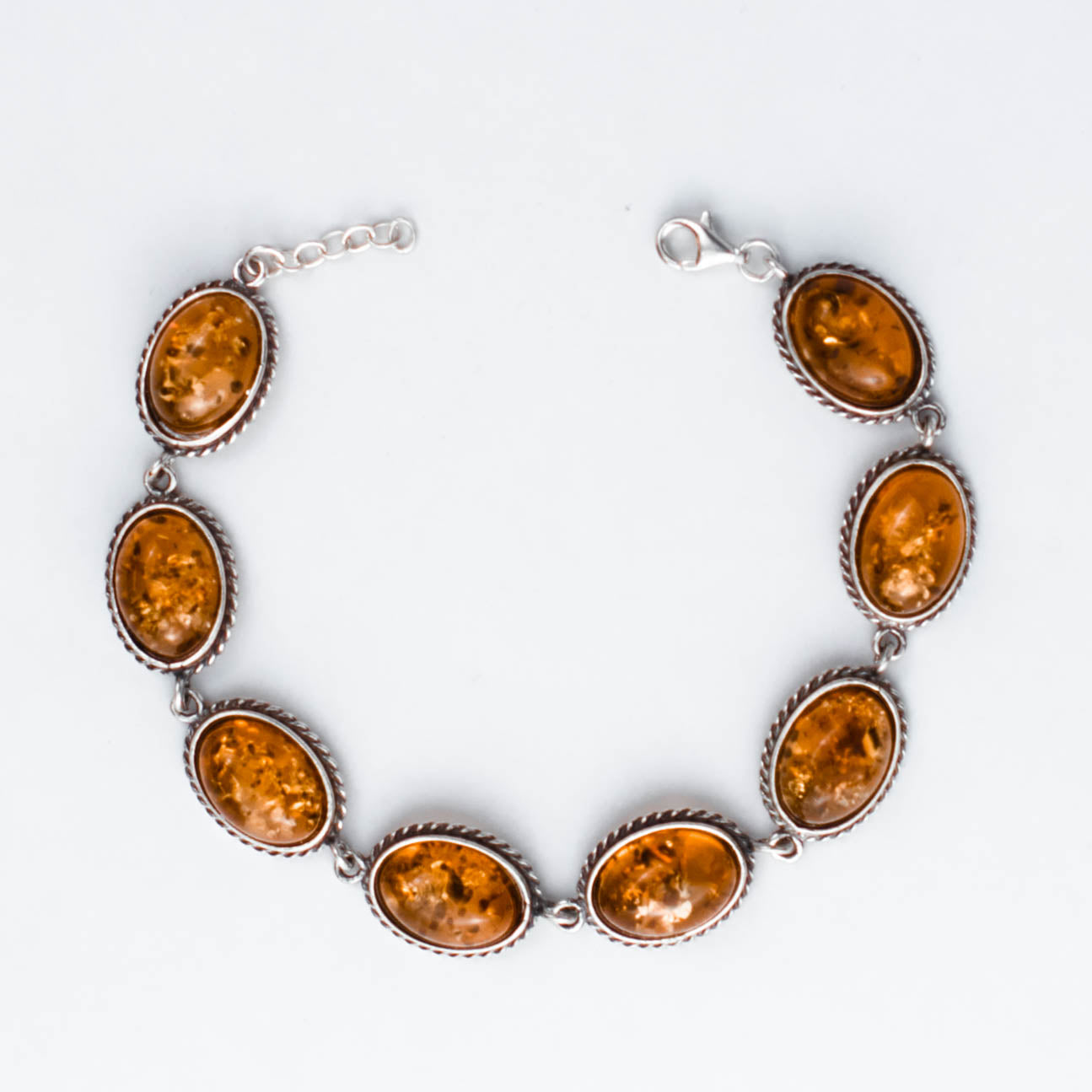 Glint Bracelet in 925 Sterling Silver with Amber
