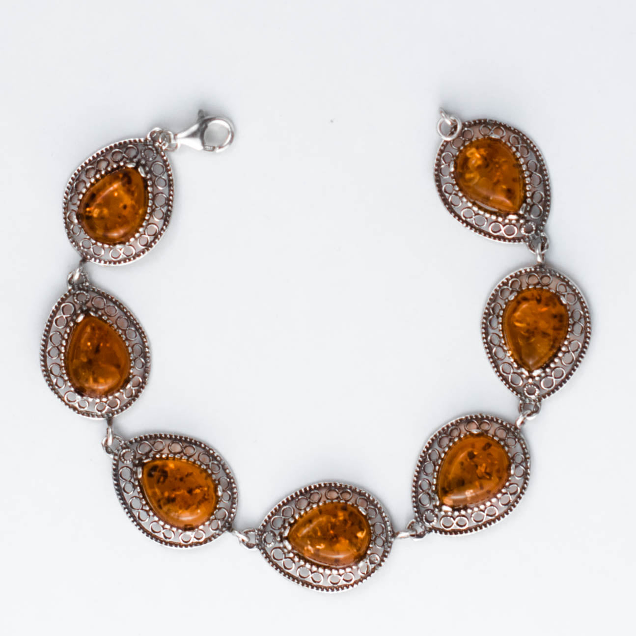 Nova Bracelet in 925 Sterling Silver with Amber