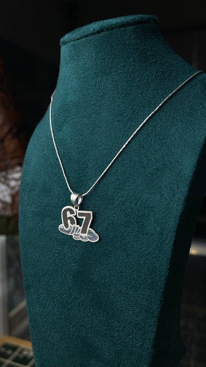 67 hänge med halsband i äkta silver 925