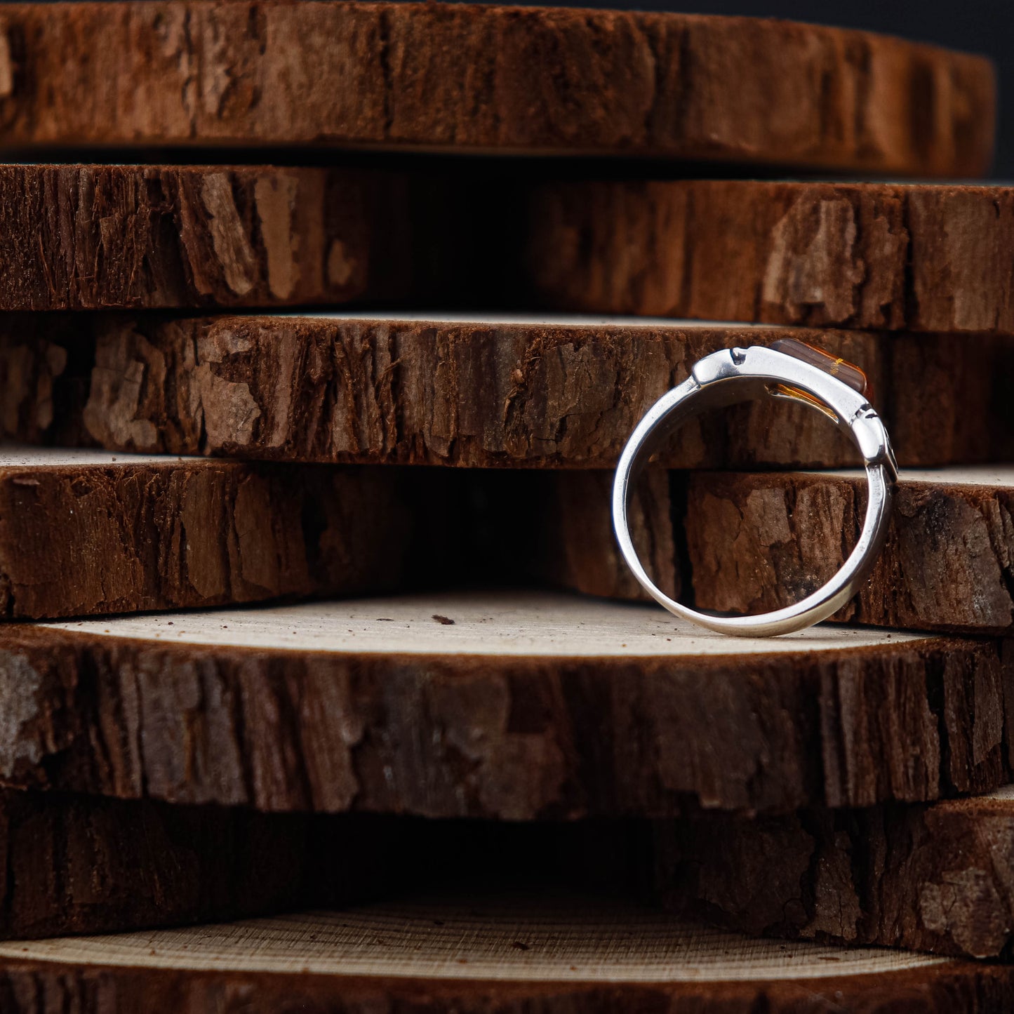 Forest Elegance ring i 925 Sterling Silver med Bärnsten