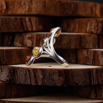 Amber Harmony ring i 925 Sterling Silver med Bärnsten