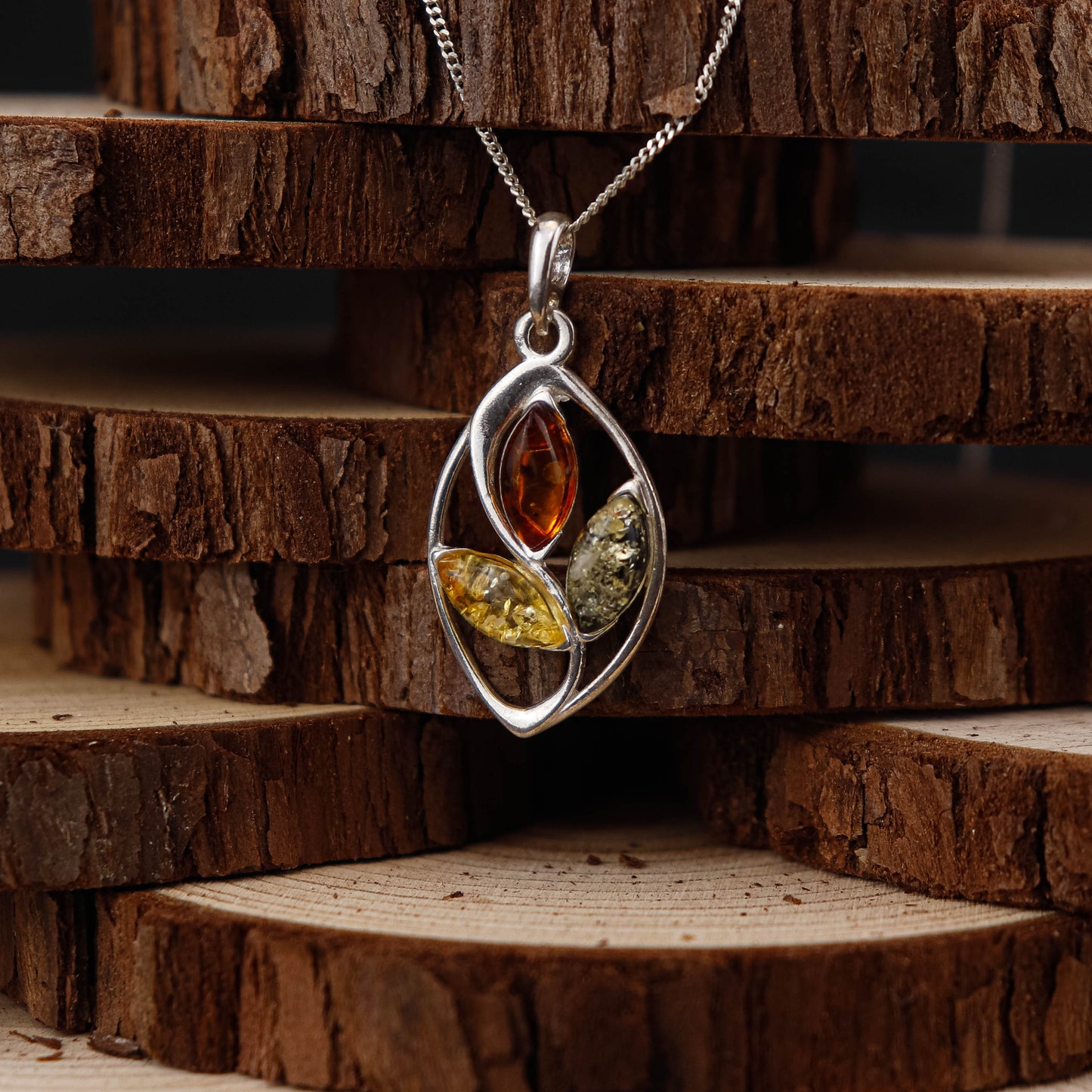 Amber Harmony Classic hänge i 925 Sterling Silver med Bärnsten