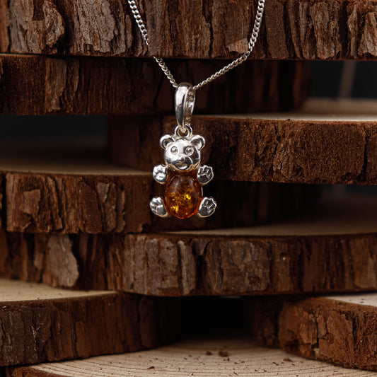 Amber Bear Honey i 925 Sterling Silver med Bärnsten