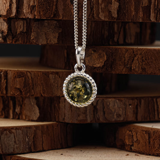 Amber Glow hänge i 925 Sterling Silver med Bärnsten