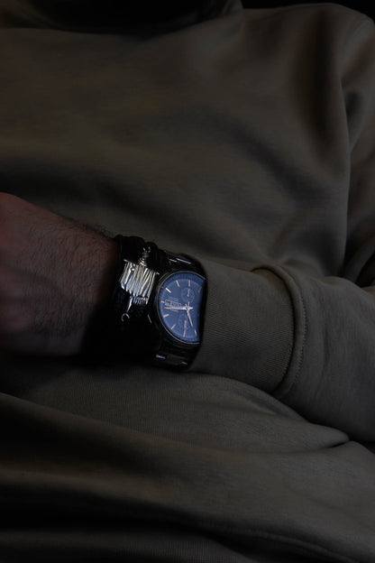 Läder-Darfesh Armband i 925 Sterling Silver