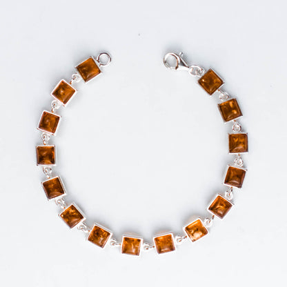 Amber Crown Armband i 925 Sterling Silver med Bärnsten