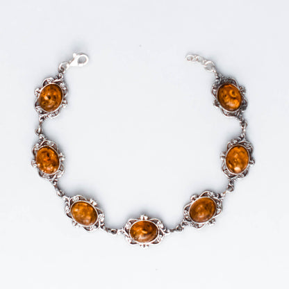 Sunfire Armband i 925 Sterling Silver med Bärnsten