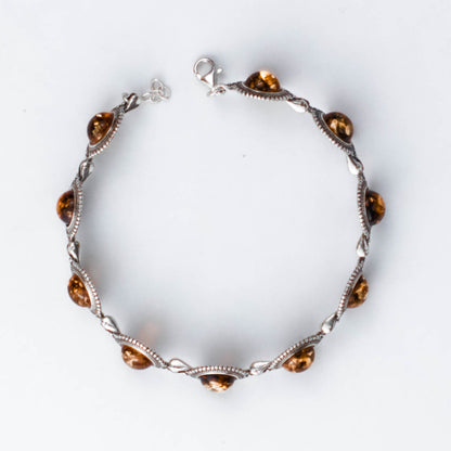 Molten Armband i 925 Sterling Silver med Bärnsten
