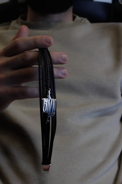 Läder-Darfesh Armband i 925 Sterling Silver