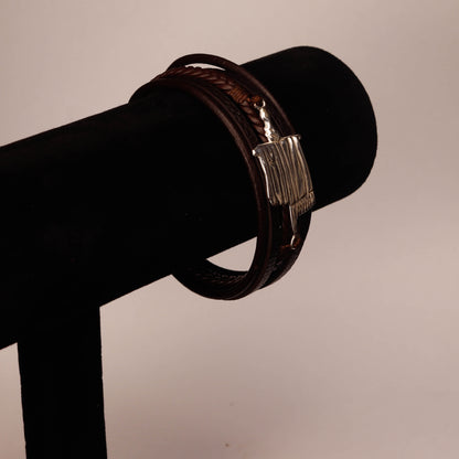 Läder-Darfesh Armband i 925 Sterling Silver