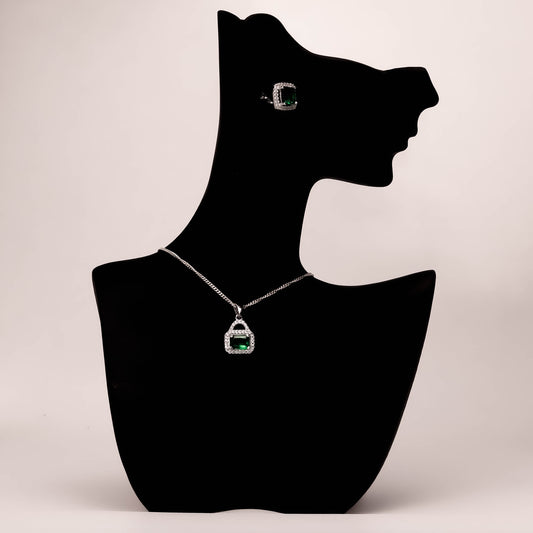 X-3 Silver Smyckeset (Halsband & Örhängen)